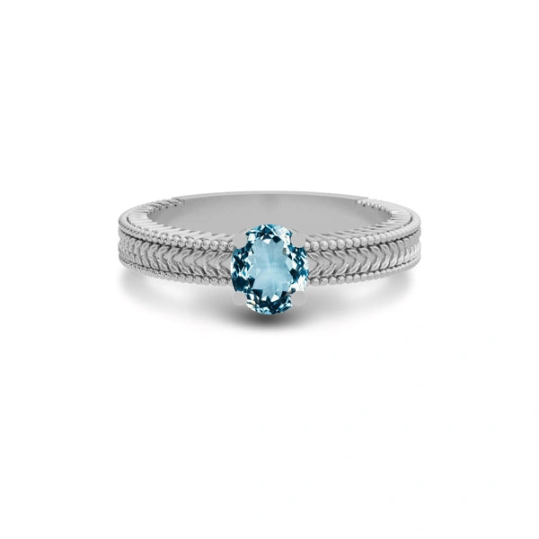 Aquamarine Sterling Silver Ring R3
