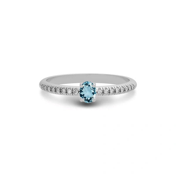 Aquamarine Sterling Silver Ring R4