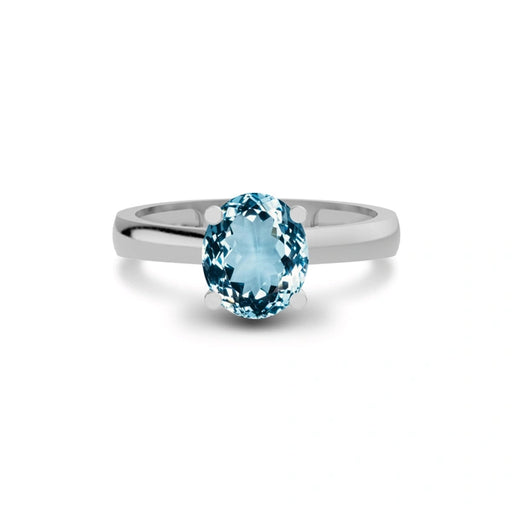 Aquamarine Sterling Silver Ring R7