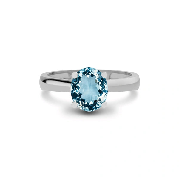 Aquamarine Sterling Silver Ring R7