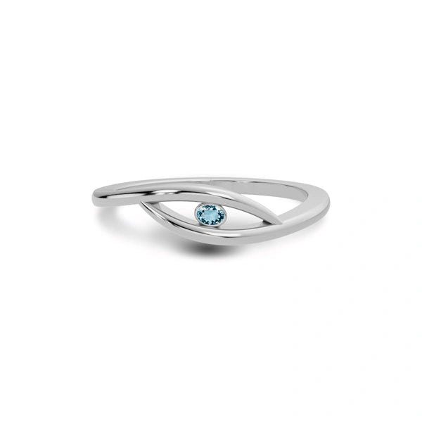 Aquamarine Sterling Silver Ring R9