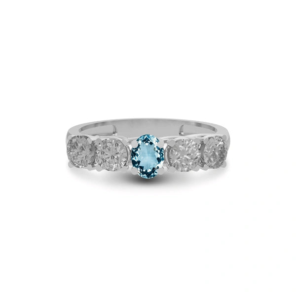 Aquamarine Sterling Silver Ring R10