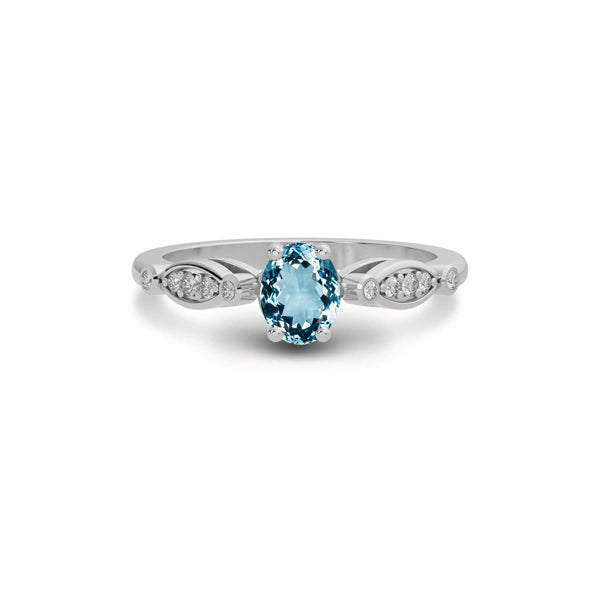 Aquamarine Sterling Silver Ring R15