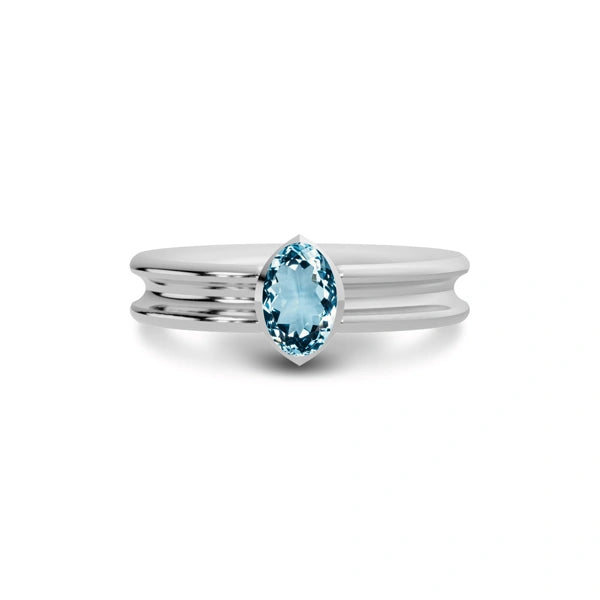 Aquamarine Sterling Silver Ring R24