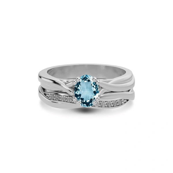 Aquamarine Sterling Silver Ring R27