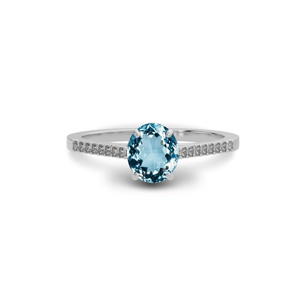 Aquamarine Sterling Silver Ring R28