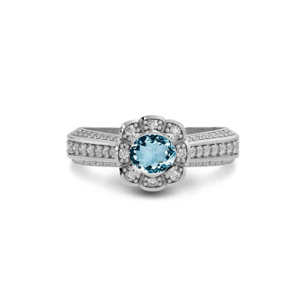 Aquamarine Sterling Silver Ring R30