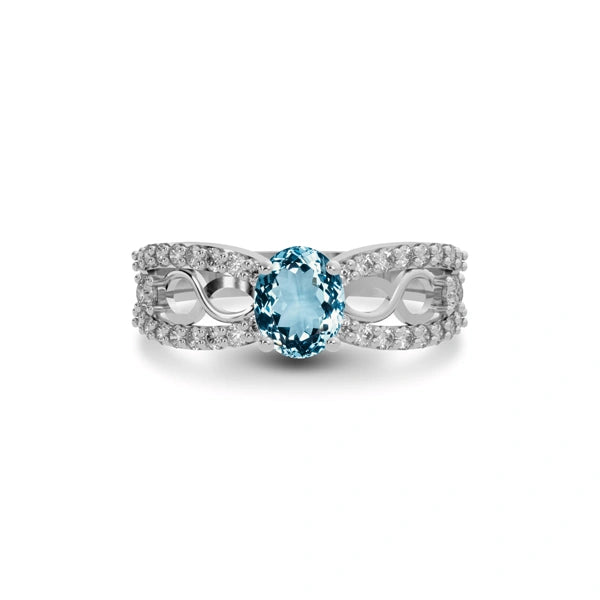 Aquamarine Sterling Silver Ring R34