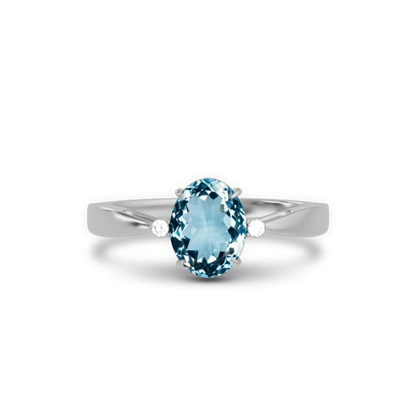Aquamarine Sterling Silver Ring R42