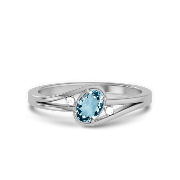Aquamarine Sterling Silver Ring R44