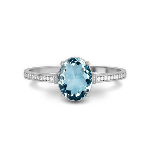 Aquamarine Sterling Silver Ring R50