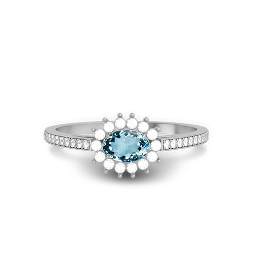 Aquamarine Sterling Silver Ring R55
