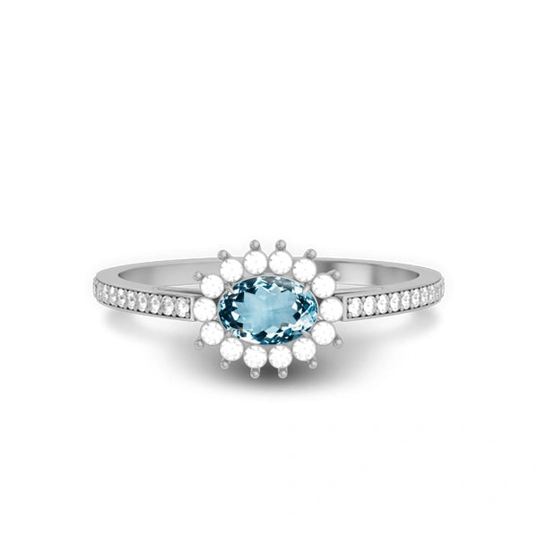 Aquamarine Sterling Silver Ring R55