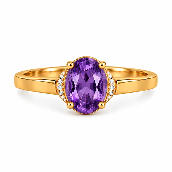 Amethyst Gold Ring R54