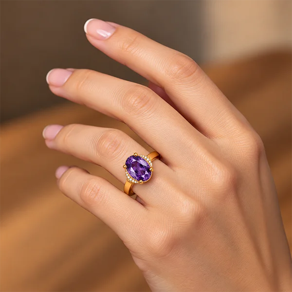 Amethyst Gold Ring R54