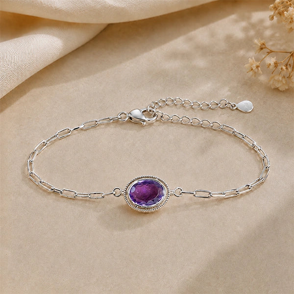 Amethyst Silver Rakhi Bracelet - RK-2AM