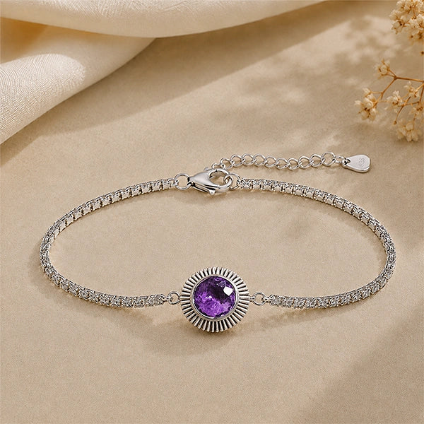 Amethyst Silver Rakhi Bracelet - RK-3AM