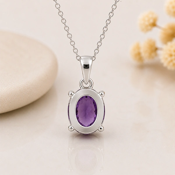 Amethyst Silver Pendant