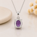 Amethyst Silver Pendant