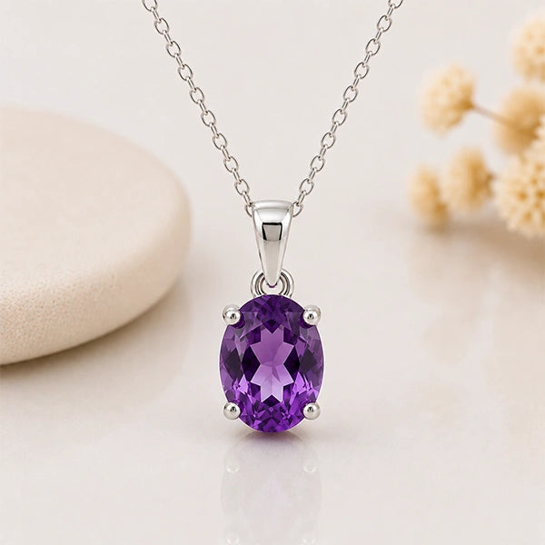Amethyst Silver Pendant