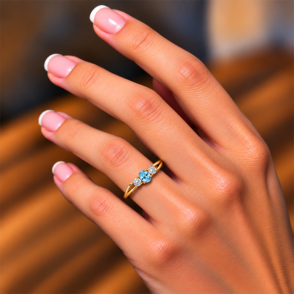 Aquamarine Gold Ring R1