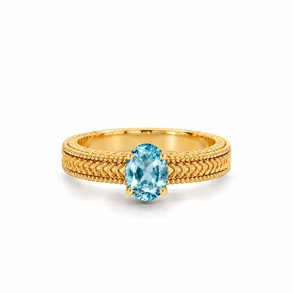 Aquamarine Gold Ring R3