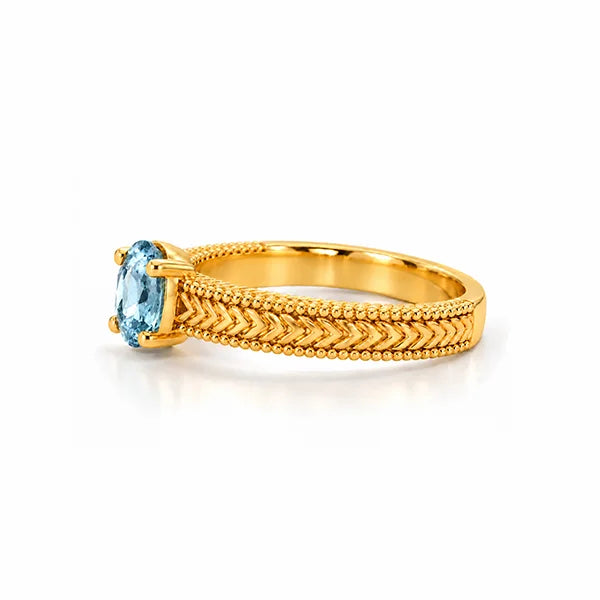 Aquamarine Gold Ring R3