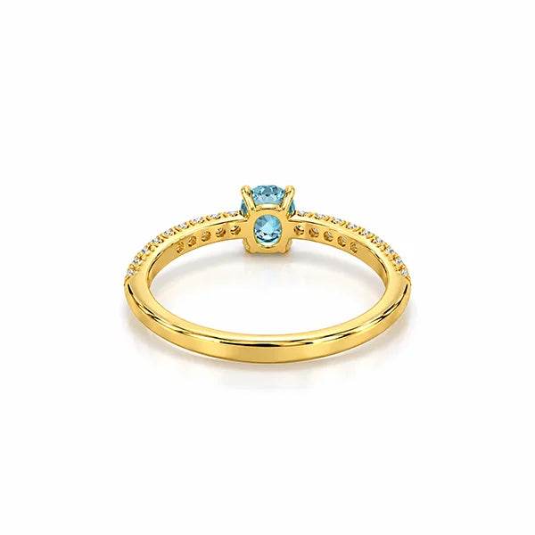 Aquamarine Gold Ring R4