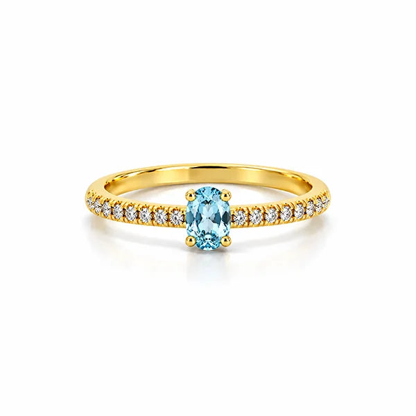 Aquamarine Gold Ring R4