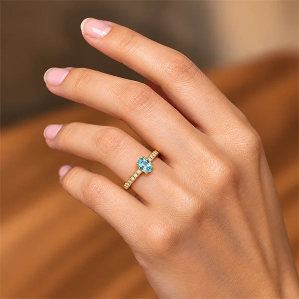 Aquamarine Gold Ring R4