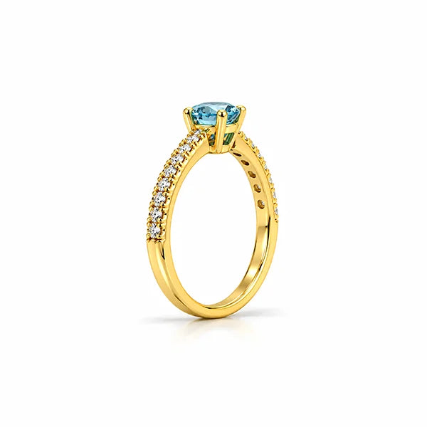 Aquamarine Gold Ring R4