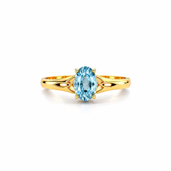 Aquamarine Gold Ring R6