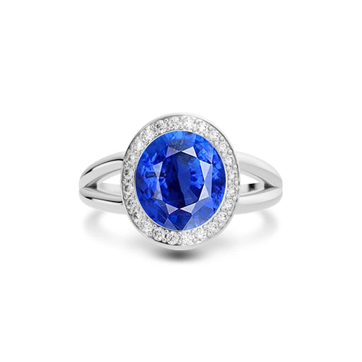 Blue Sapphire Platinum Ring R21