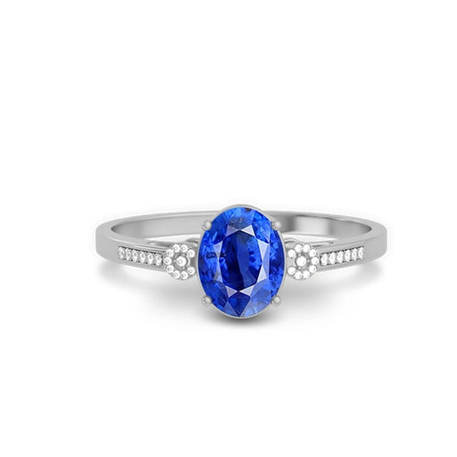 Blue Sapphire Sterling Silver Ring R37