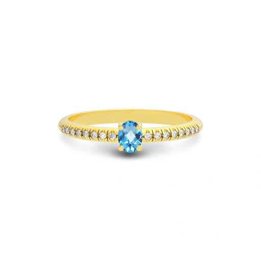 Blue Topaz Gold Ring R4