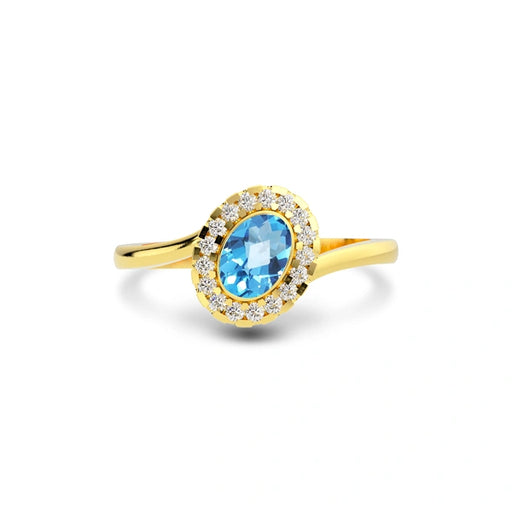 Blue Topaz Gold Ring R5