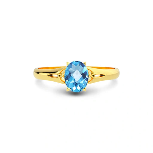 Blue Topaz Gold Ring R6