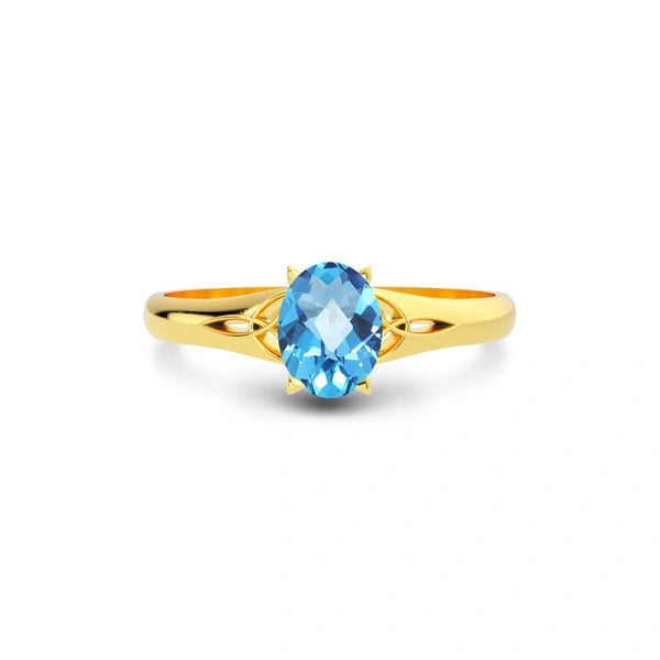 Blue Topaz Gold Ring R6