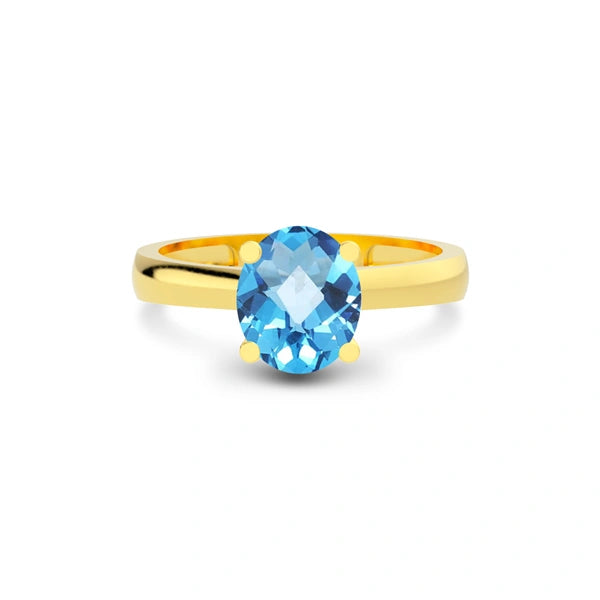 Blue Topaz Gold Ring R7