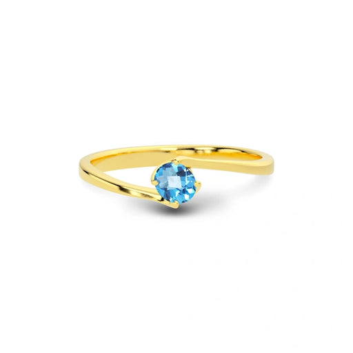 Blue Topaz Gold Ring R8