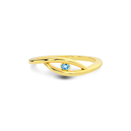 Blue Topaz Gold Ring R9