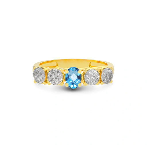 Blue Topaz Gold Ring R10