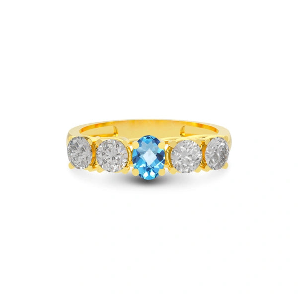 Blue Topaz Gold Ring R10