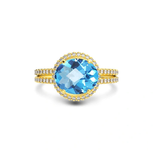 Blue Topaz Gold Ring R11