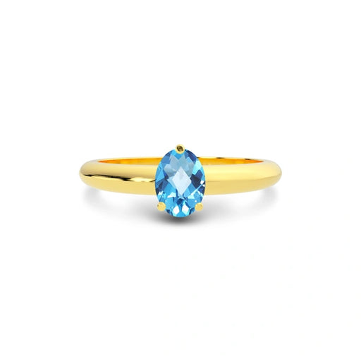 Blue Topaz Gold Ring R13