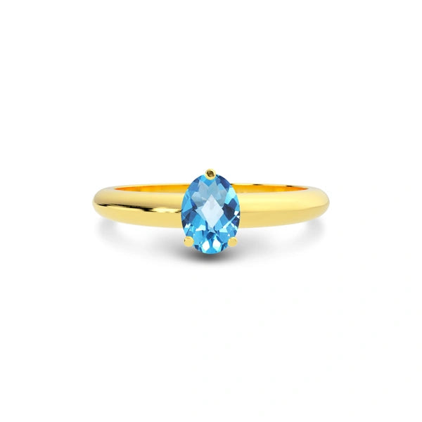 Blue Topaz Gold Ring R13
