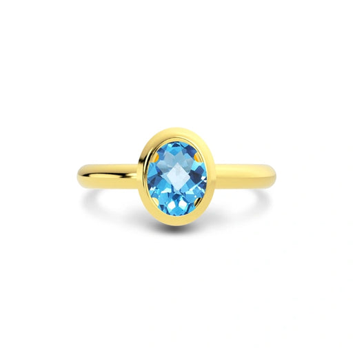 Blue Topaz Gold Ring R14