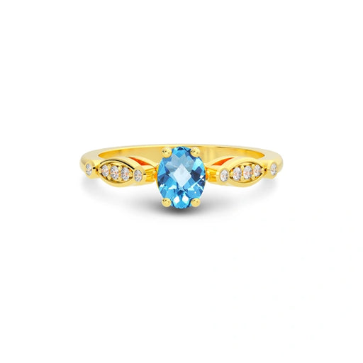 Blue Topaz Gold Ring R15