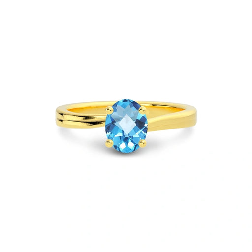 Blue Topaz Gold Ring R16