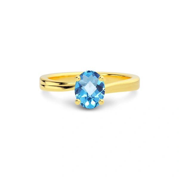 Blue Topaz Gold Ring R16